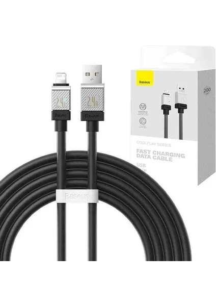 Baseus CoolPlay 2 m USB to Lightning Hızlı Şarj Kablosu