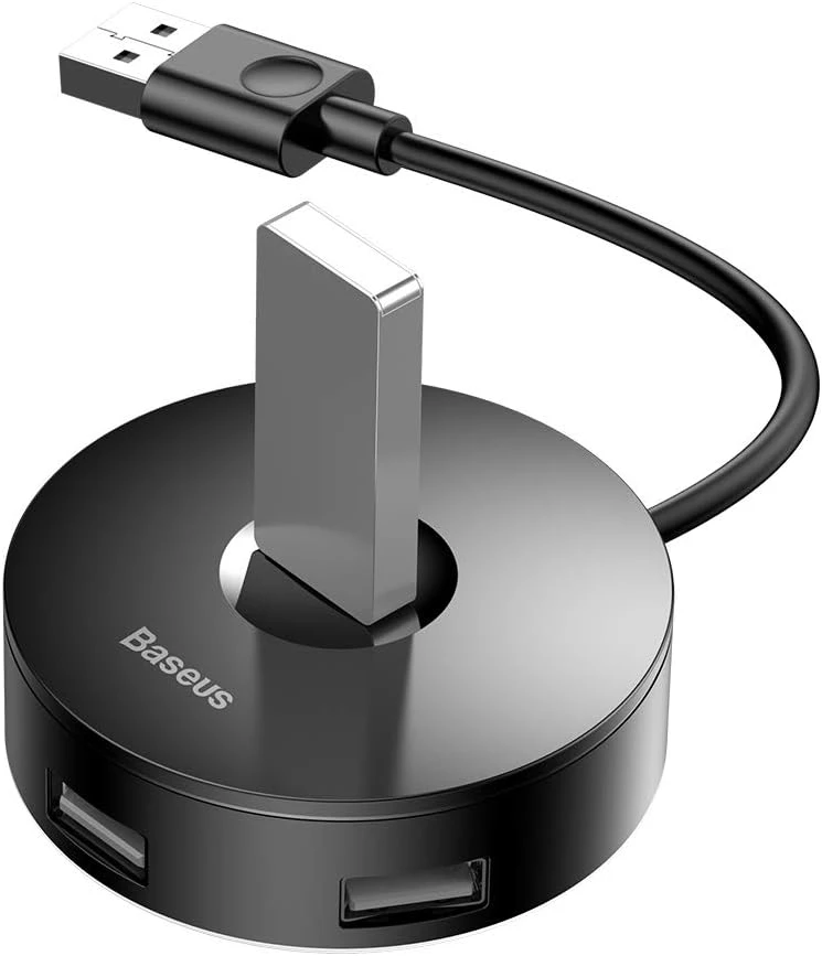 BASEUS ROUND BOX HUB ADAPTÖR SİYAH USB 3.0 TO USB 3.0 USB 2.0 HUB