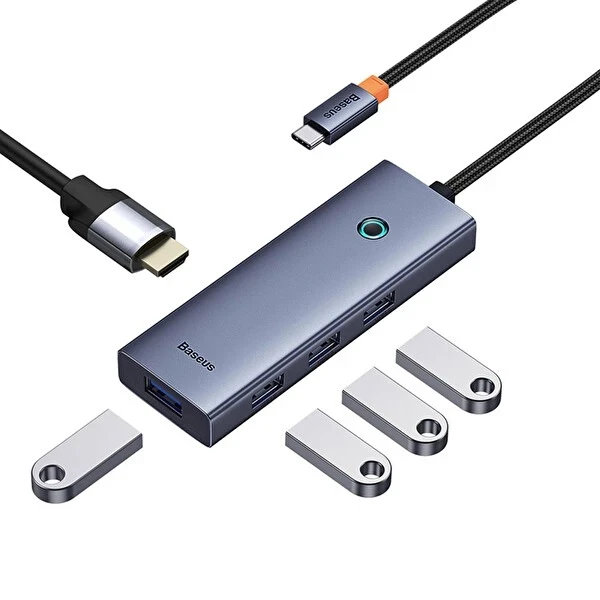 BASEUS ULTRA JOY 5 İN 1 MULTİFONKSİYONAL TYPE-C HUB DOCK STATİON - UZAY GRİ