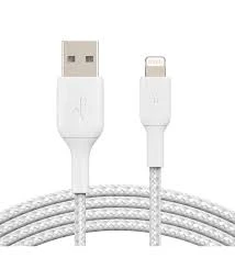 BELKİN ÖRGÜLÜ APPLE LİGHTNİNG HIZLI ŞARJ VE DATA KABLOSU 2M BEYAZ