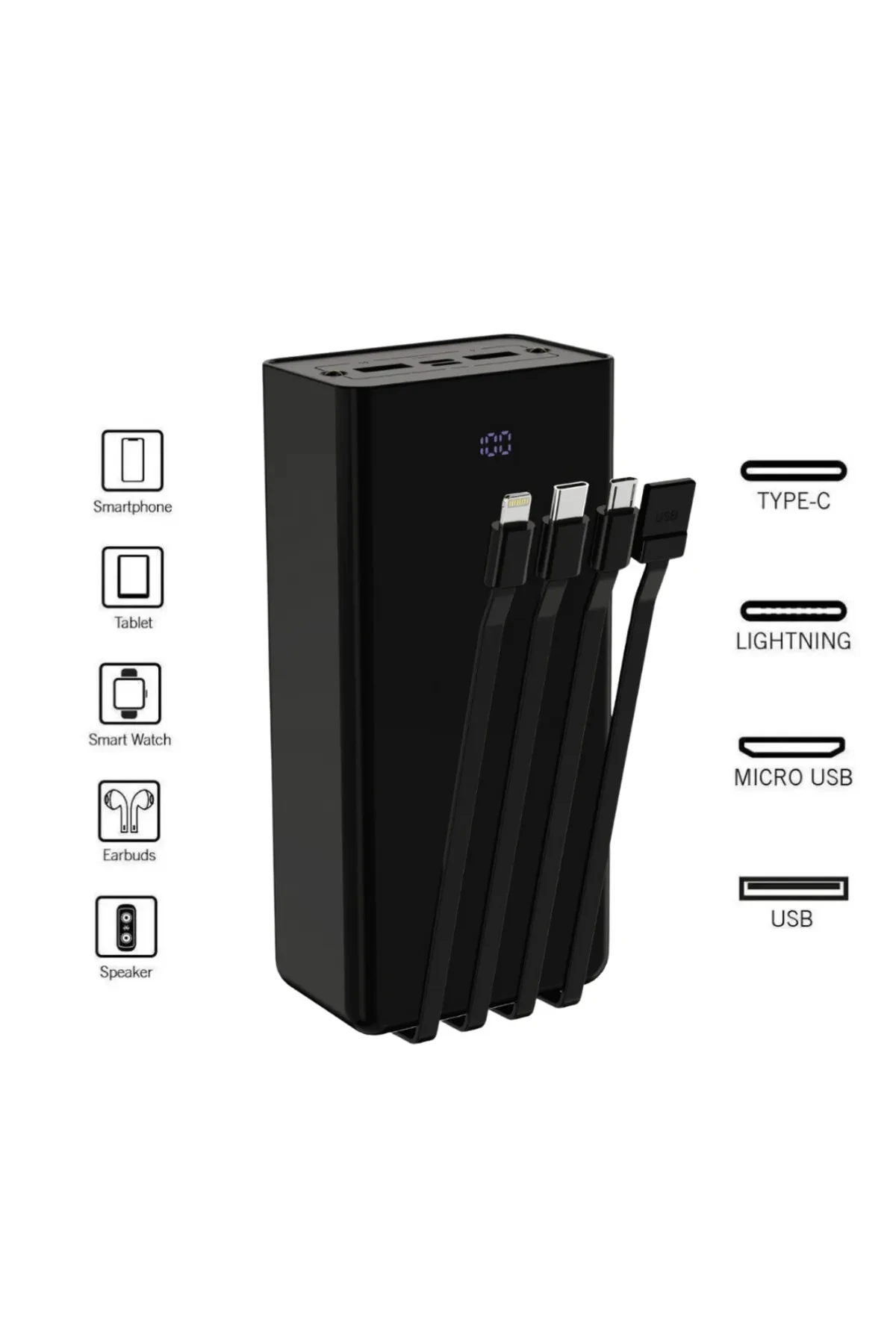 BLIC BPB7 LED LİGHT POWERBANK UNIVERSAL 30.000 MAH ÇOKLU