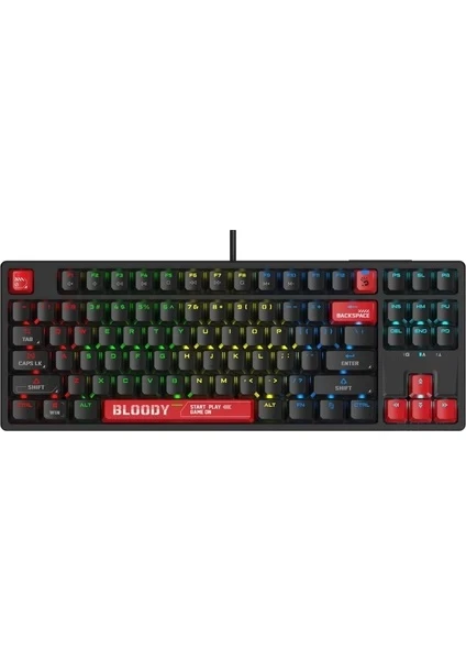 Bloody S87 RGB TKL BLMS Red Switch Kablolu Mekanik Oyuncu Klavyesi