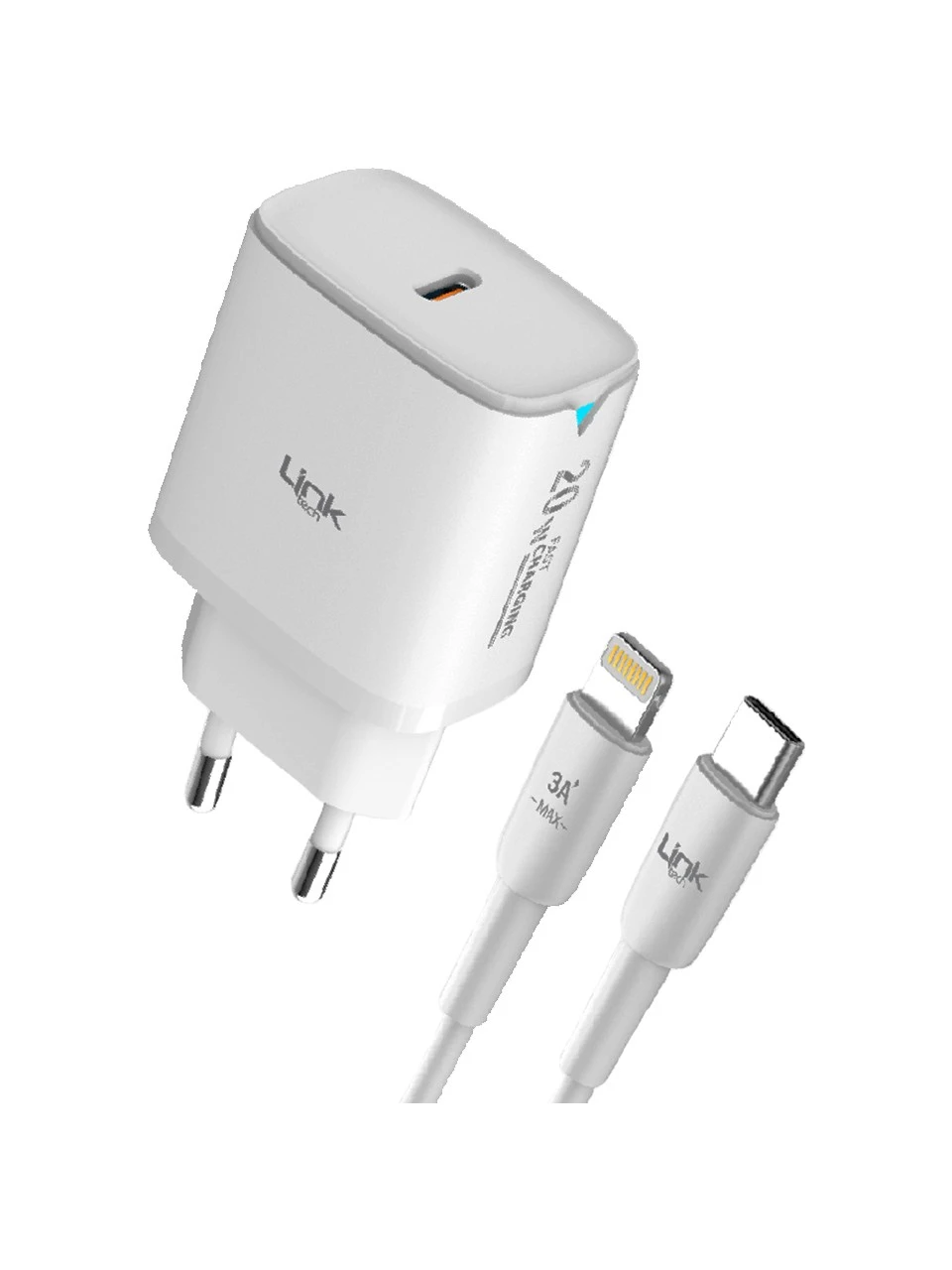 C308 SAFE TİP-C LİGHTNİNG KABLOLU 20W HIZLI ŞARJ ADAPTÖRÜ