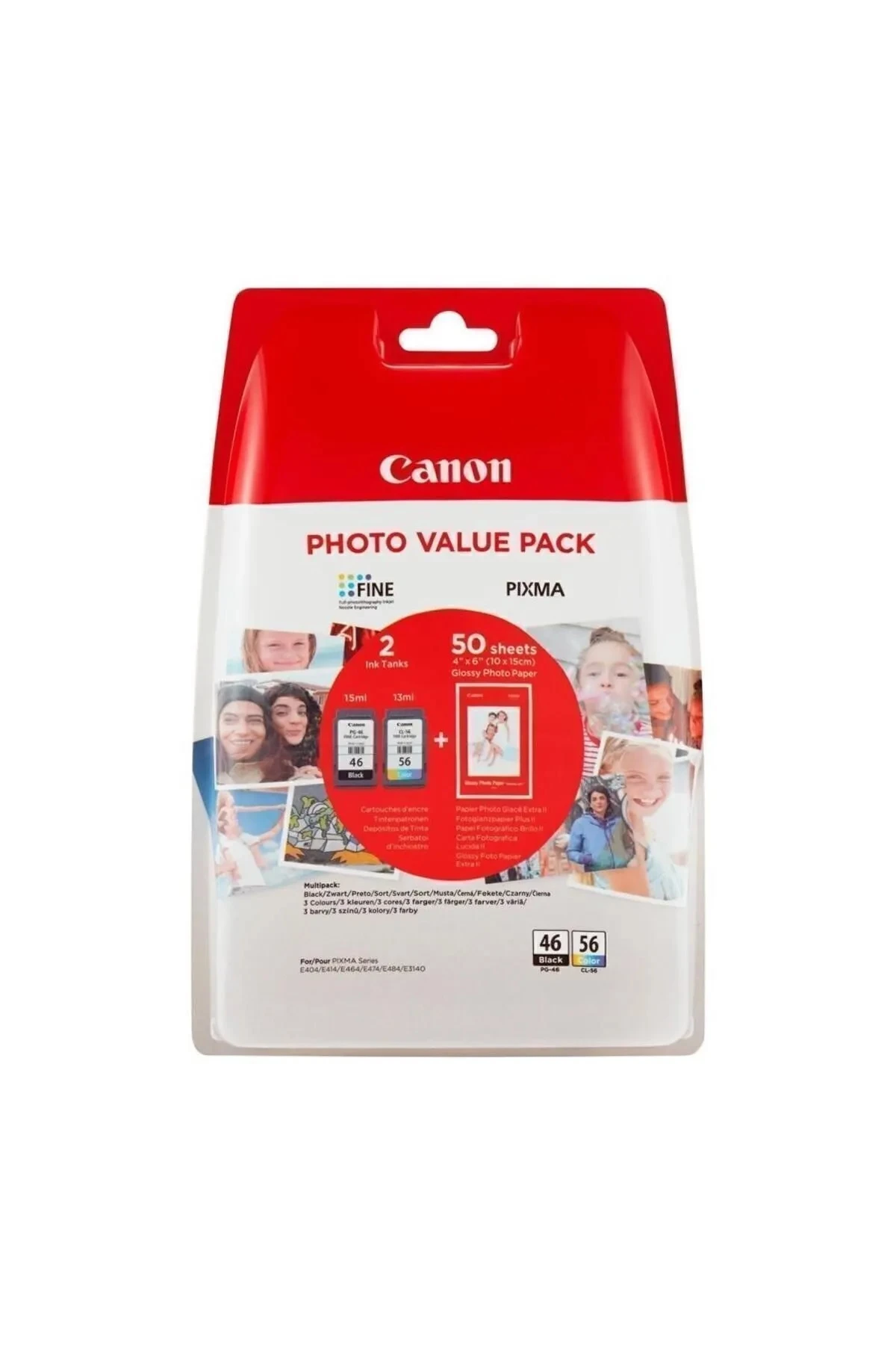 CANON PG-46-CL56 2Lİ KARTUŞ + 50 ADET FOTOĞRAF KAĞIDI