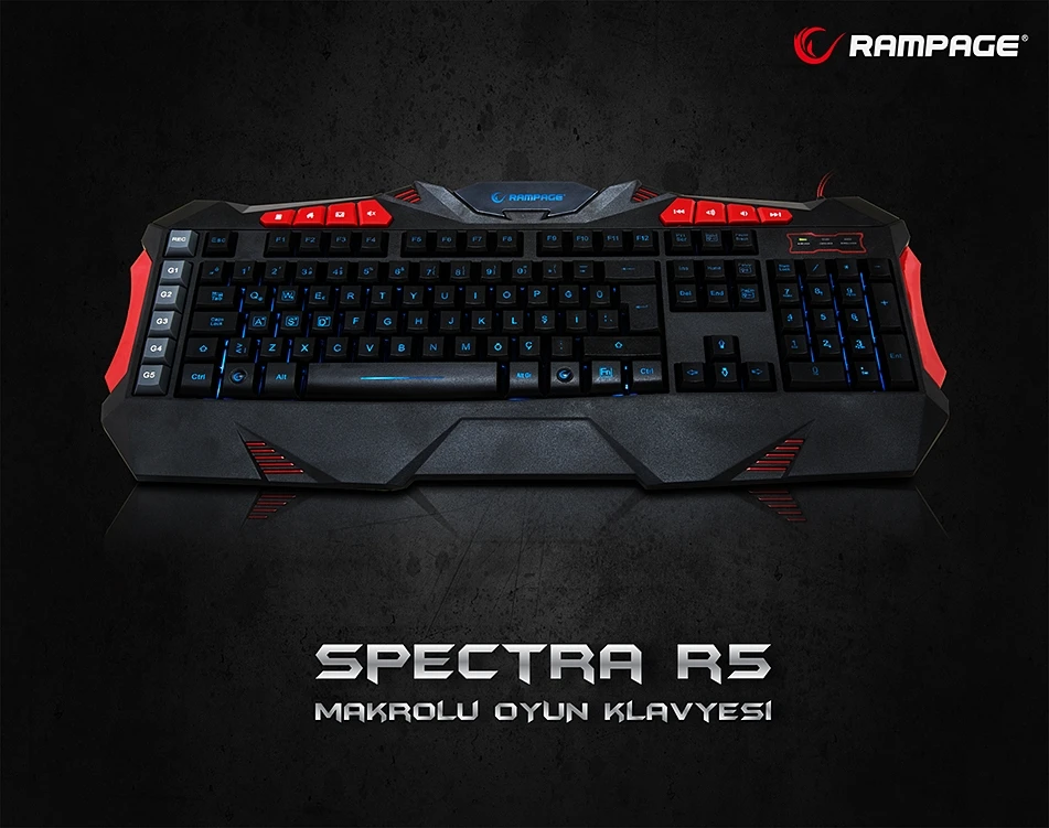 Everest Rampage Spectra R5 Makrolu Oyuncu Klavyesi