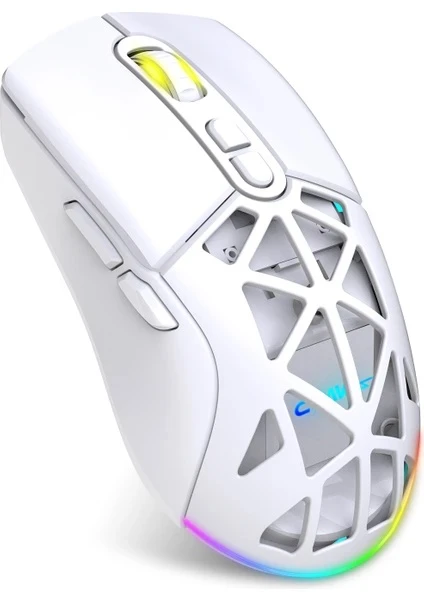 Claws Nexus Air V1 Beyaz RGB Optik Kablolu/Kablosuz Oyuncu Mouse