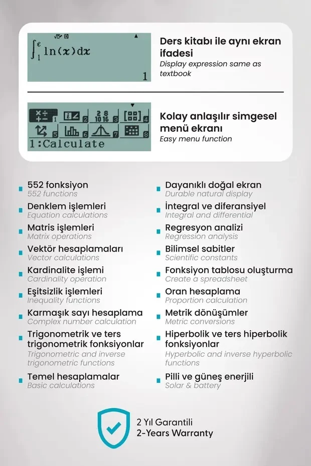 Daxi X-900 552 Fonksiyonlu Bilimsel Hesap Makinesi