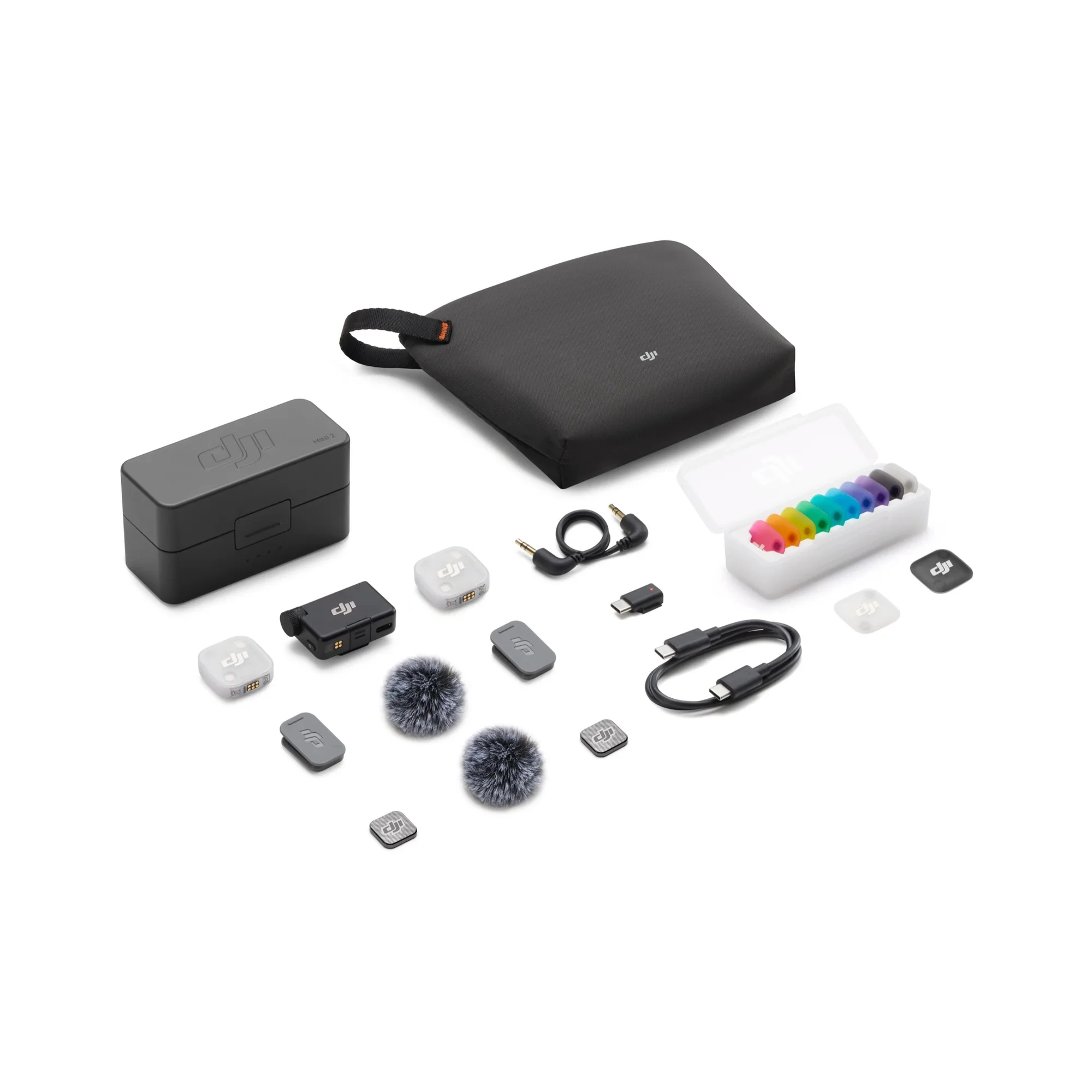 DJI Mic Mini 2 (2 TX + 1 RX Standart + Şarj Kutusu) iPhone ve Android/Kamera/Tablet/PC