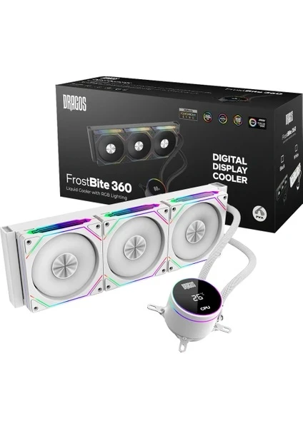 Dragos FrostBite ARGB Beyaz 360 mm İşlemci Sıvı Soğutucu