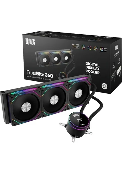 DRAGOS FROSTBİTE 360 DIGITAL DISPLAY COOLER SİYAH RENK