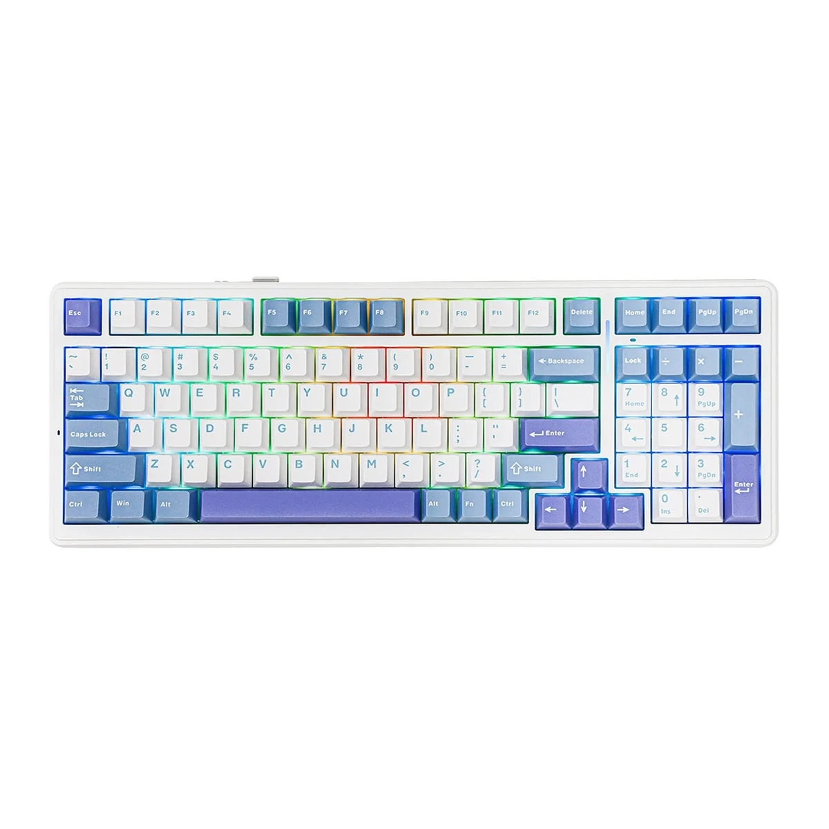 Aula F99 3 Modlu RGB Hot Swap Mekanik Linear GrayWood V3 Switch Kablosuz Makrolu Klavye Lila