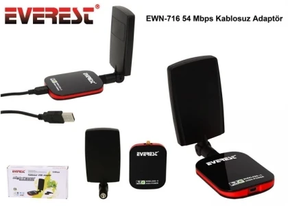 EVEREST EWN-716 54 MPS KABLOSUZ USB ADAPTÖR