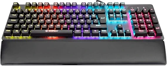 EVEREST KB-GX7 BLUESKY 21 IŞIK EFEKTLİ RED SWITCH BİLEK DESTEKLİ MEKANİK GAMİNG OYUNCU KLAVYESİ