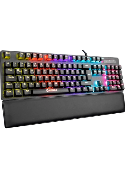 EVEREST KB-GX7 BLUESKY 21 IŞIK EFEKTLİ RED SWITCH BİLEK DESTEKLİ MEKANİK GAMİNG OYUNCU KLAVYESİ