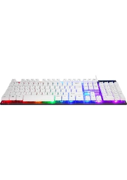 Everest KM-198 Luminax Beyaz Gökkuşağı Aydınlatmalı Q Gaming Oyuncu Klavye + Mouse Set