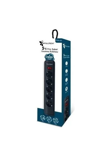 FULLTECH FTR-23 2 METRE STRİP POWER 5'Lİ PRİZ