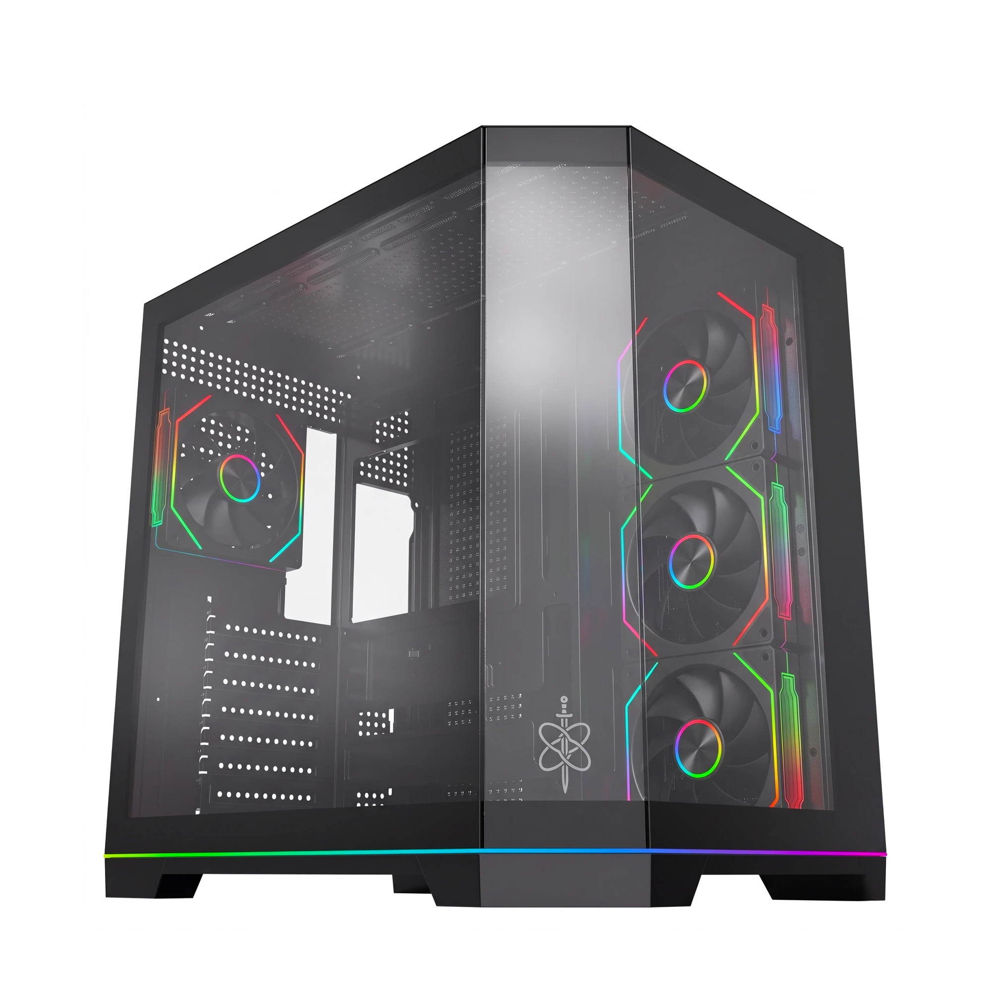 Game In Game Hexa Siyah 7x12cm Argb Fanlı ATX Gaming Akvaryum Kasa