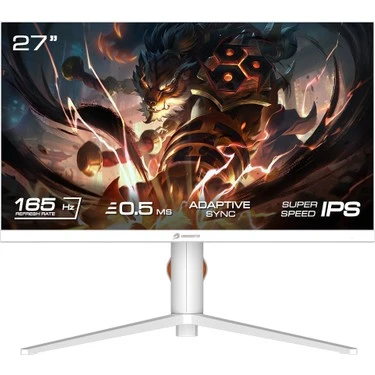 GAMEBOOSTER GAMEBOOSTER GB-2718FFW 27"165HZ 0.5MS SS IPS FHD 1XHDMI 2.0 , 1*DP OYNAR AYAK BEYAZ GAMİNG MONİTÖR