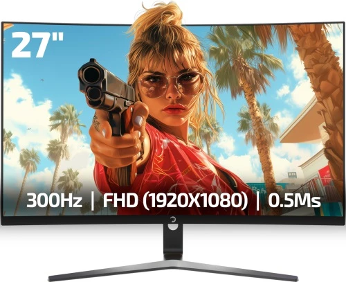 Gamepower 27" Vivid V80 Fast VA Panel Curved RGB 300Hz 0.5ms FHD 2x2W Speaker Oyuncu Monitörü