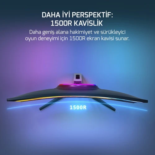 Gamepower 27" Vivid V80 Fast VA Panel Curved RGB 300Hz 0.5ms FHD 2x2W Speaker Oyuncu Monitörü