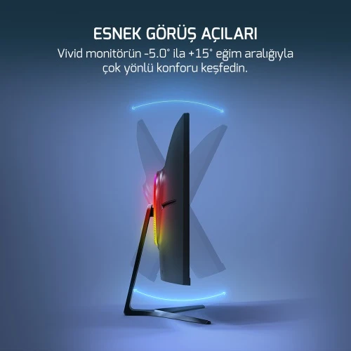 Gamepower 27" Vivid V80 Fast VA Panel Curved RGB 300Hz 0.5ms FHD 2x2W Speaker Oyuncu Monitörü