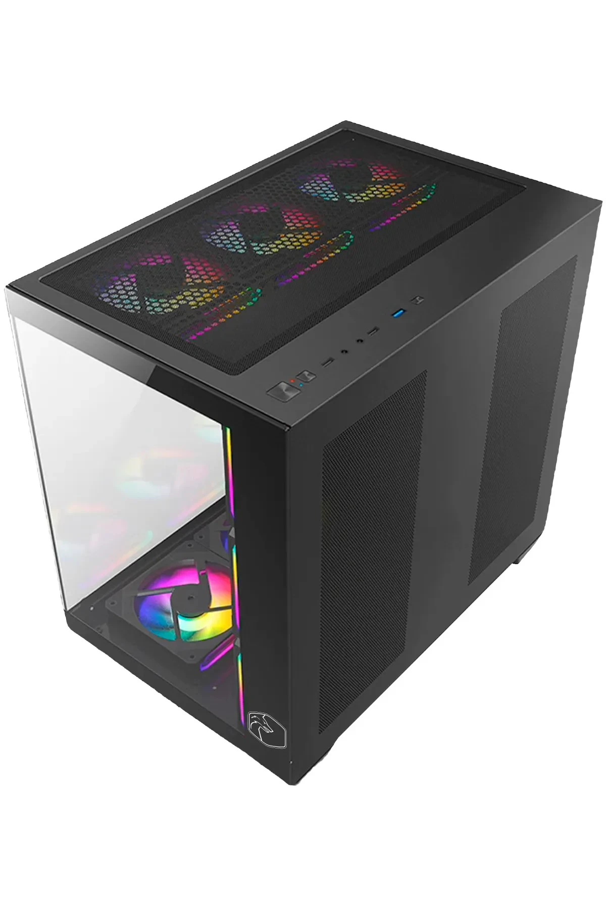 GAMETECH PRİME V2 TUŞ KONTROLLÜ RGB 10X120MM FAN SİYAH GAMİNG BİLGİSAYAR KASASI