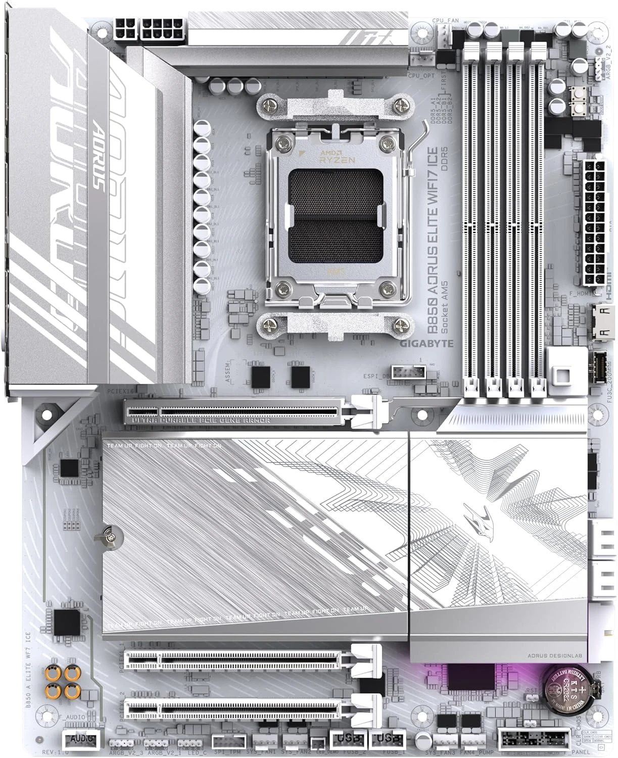 Gigabyte B850 Aorus Elite WIFI7 Ice AMD AM5 DDR5 ATX Anakart