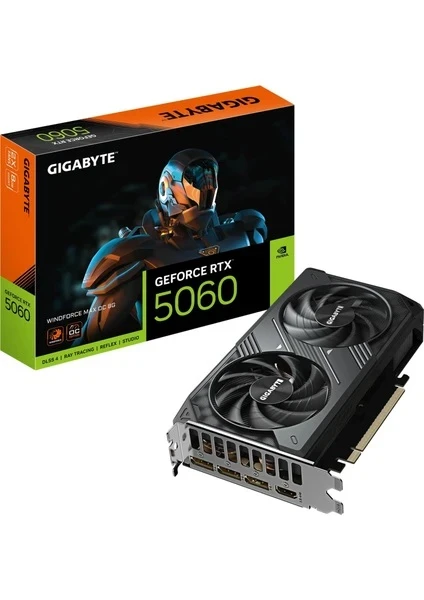 Gigabyte RTX 5060 Windforce Max OC 8G GV-N5060WF2MAX OC-8GD 128 Bit GDDR7 8 GB Ekran Kartı