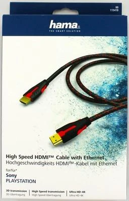 HAMA HİGH SPEED PS4 ALTIN UÇLU HDMI KABLO 2M