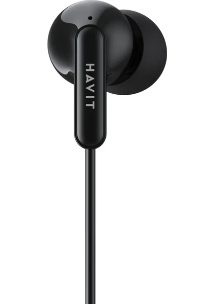 Havit E335P Kulak İçi Kablolu Mikrofonlu Kulaklık 3.5mm Jack 1.2m Kablo - Siyah