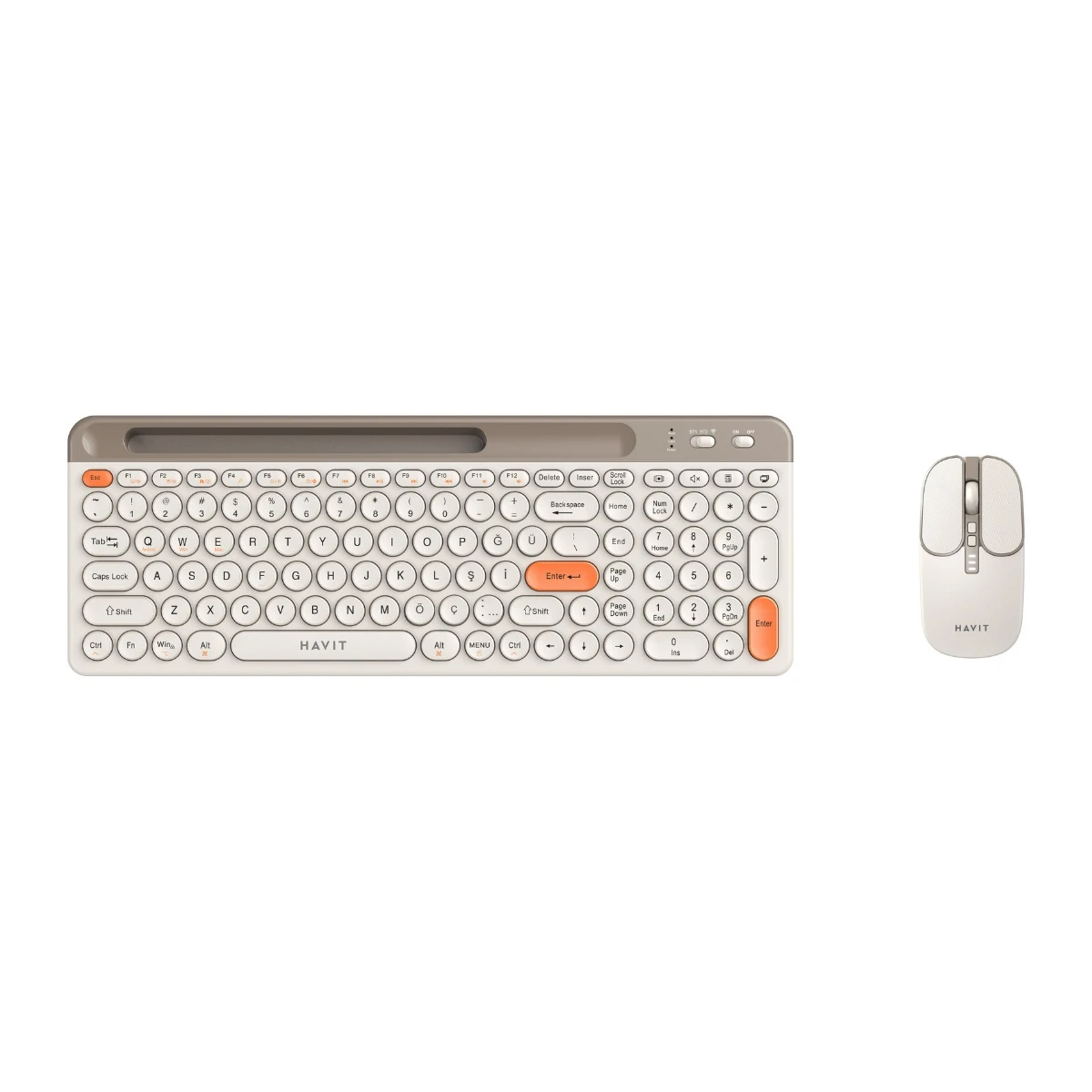 Havit KB835WB Bej Kablosuz Klavye Mouse Seti