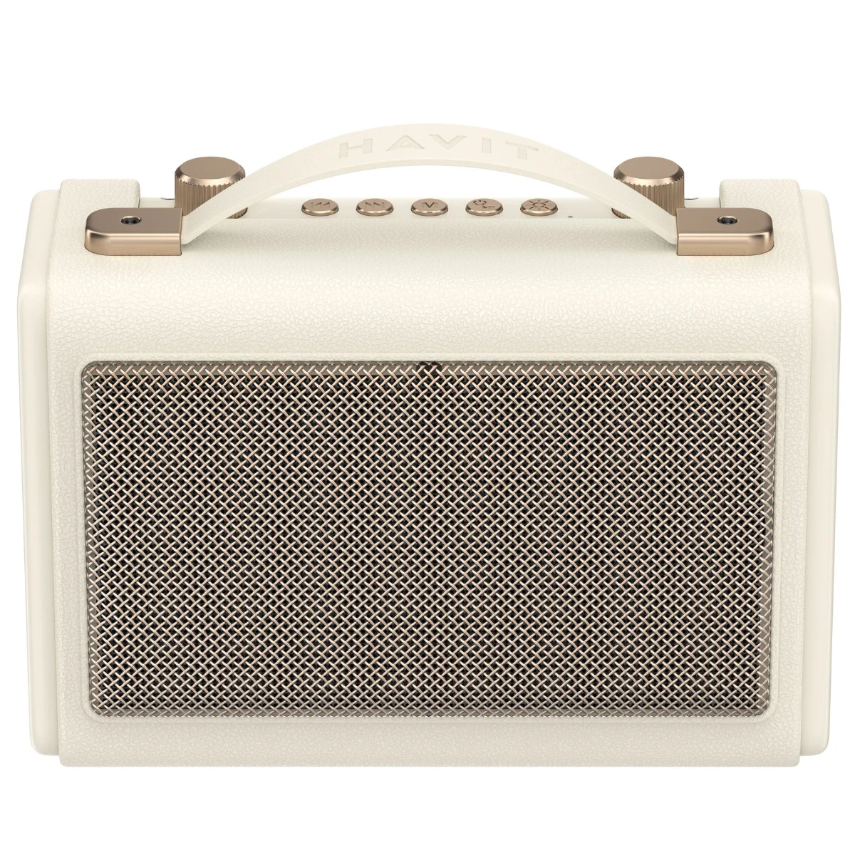 Havit SK823BT Mikrofonlu Bluetooth Hoparlör – Retro Tasarım, Kablosuz BT V5.3 Karaoke - Bej