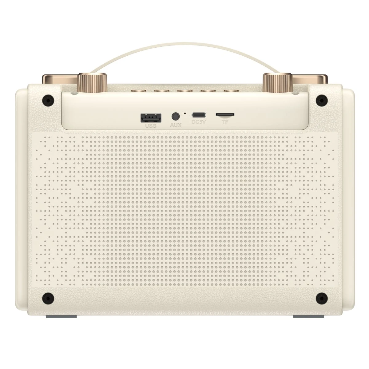 Havit SK823BT Mikrofonlu Bluetooth Hoparlör – Retro Tasarım, Kablosuz BT V5.3 Karaoke - Bej