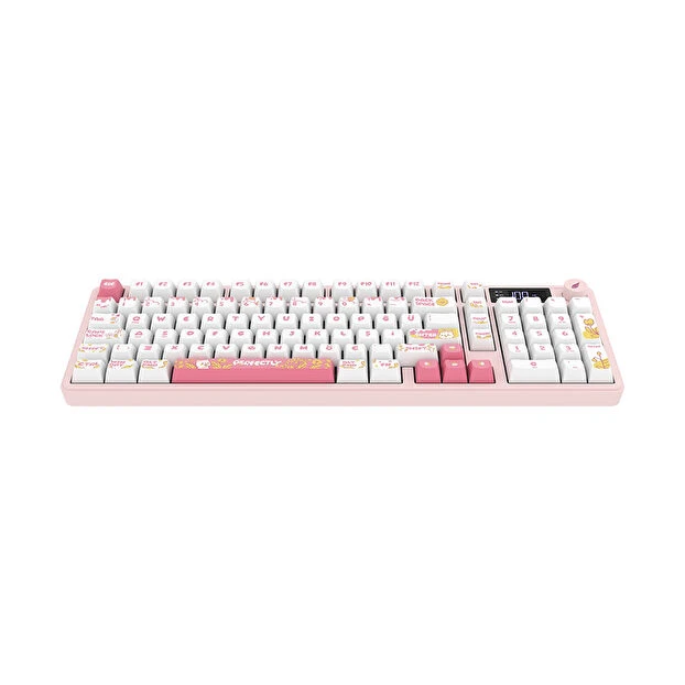 Hawk Gaming HK258 Beyaz-Pembe RGB Membrane Switch Kablolu/Kablosuz Oyuncu Klavyesi