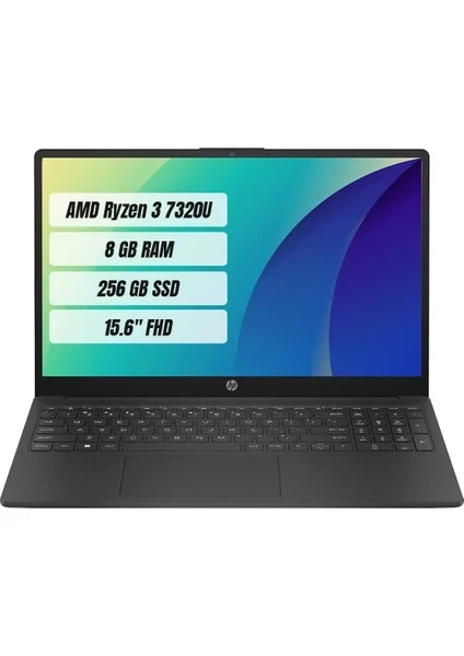 HP 15-FC0003NT AMD RYZEN 3 7320U 8GB 256GB SSD FREEDOS 15.6" FHD TAŞINABİLİR BİLGİSAYAR 7P6E7EA