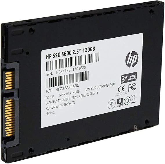 HP S600 120GB 520/500MB/S SATA III 3D NAND 2.5'' SSD 4FZ32AA