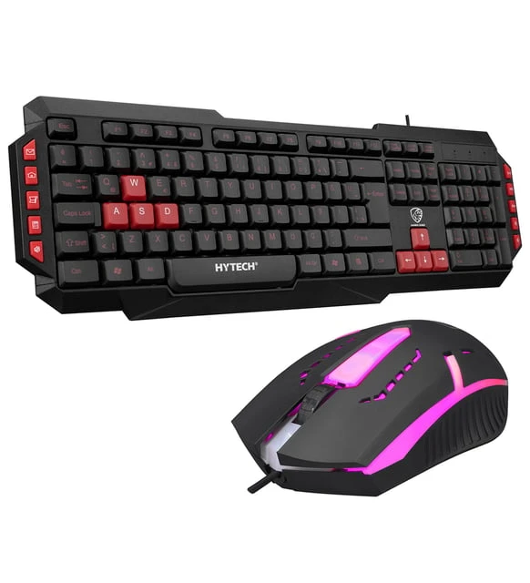 HYTECH HYK-46 GAMY COMBO SİYAH USB KIRMIZI TUŞLU Q GAMİNG OYUNCU KLAVYE + MOUSE SET