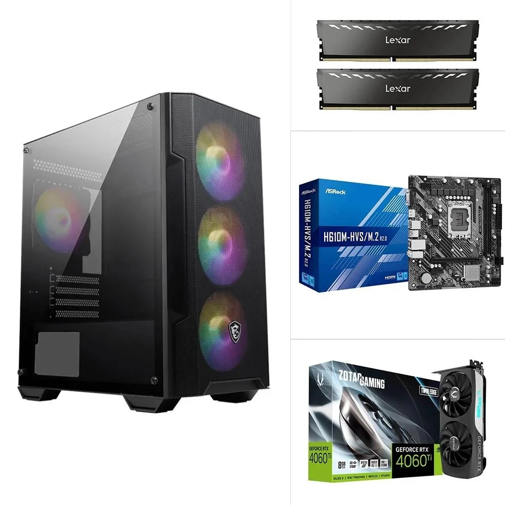 İ5-12400F H610M 16 GB RAM 500 GB M.2 SSD 4060 Tİ RTX EKRAN KARTI RAMPAGE 700W KASA