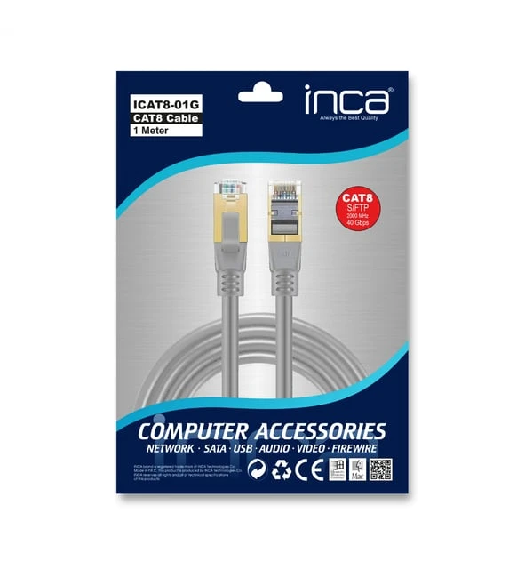 Inca ICAT8-10G 10 m CAT8 Patch Kablo