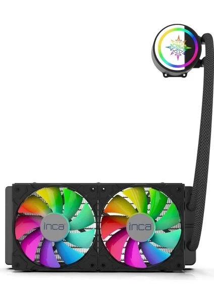 INCA ISS-02XN INTEL/AMD 2X120MM ARGB LED FANLI AM5 CONTROL REMOTE CPU LİQUİD COOLER