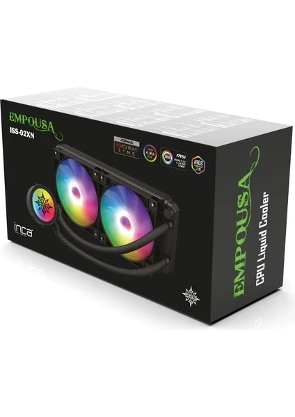 INCA ISS-02XN INTEL/AMD 2X120MM ARGB LED FANLI AM5 CONTROL REMOTE CPU LİQUİD COOLER