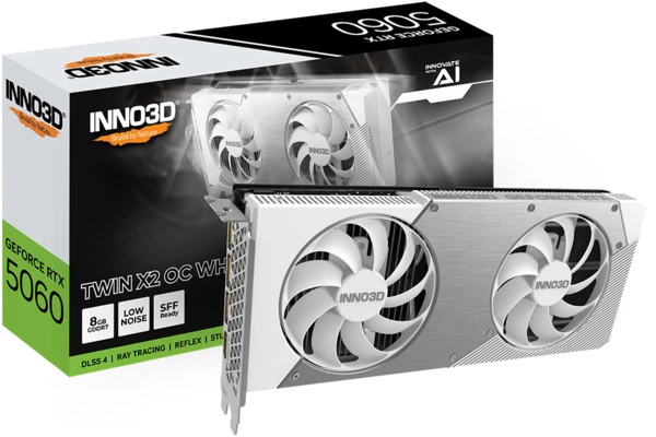 Inno3D RTX 5060 Twin X2 OC White N50602-08D7X-195070W 128 Bit GDDR7 8 GB Ekran Kartı