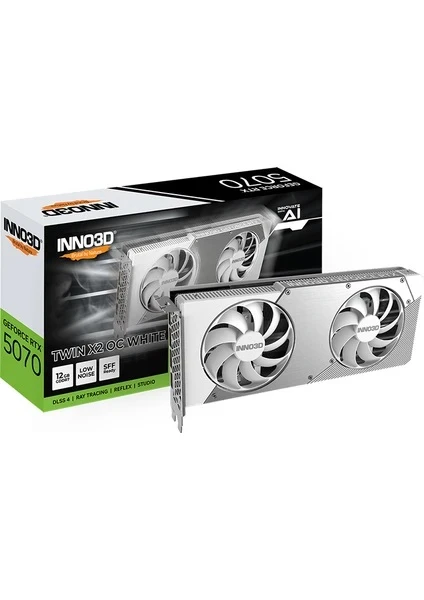 Inno3D GeForce RTX 5070 Twin x2 OC 12GB White 192Bit GDDR7 Ekran Kartı N50702-12D7X-195064W