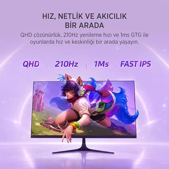 James Donkey Velor Q60 27″ 210Hz 1Ms GTG Fast IPS QHD 2K 10 Bit Gaming Monitör