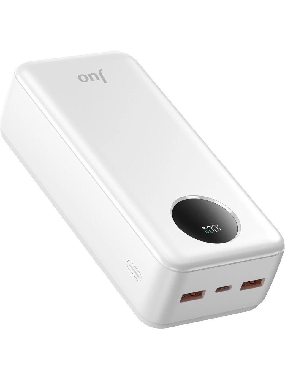 Juo 30000mAh 22.5W Dijital Led Ekranlı Taşınabilir Hızlı Şarj Cihazı Powerbank Beyaz