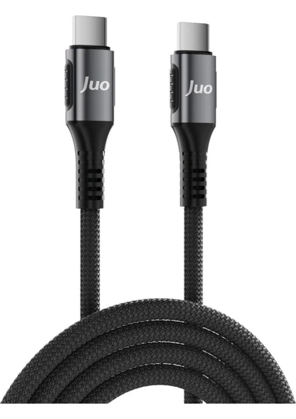 Juo 60W USB Type-C to Type-C Örgülü PD Hızlı Şarj ve Data Kablosu 1 Metre