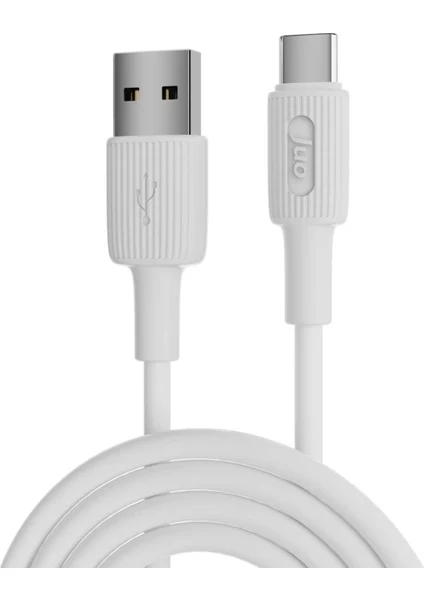 Juo 66W USB-A to USB Type-C Silikon Hızlı Şarj ve Data Kablosu 1 Metre Beyaz