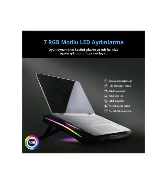Juo GT RGB 2 Fanlı 10"-18" Laptop Soğutucu
