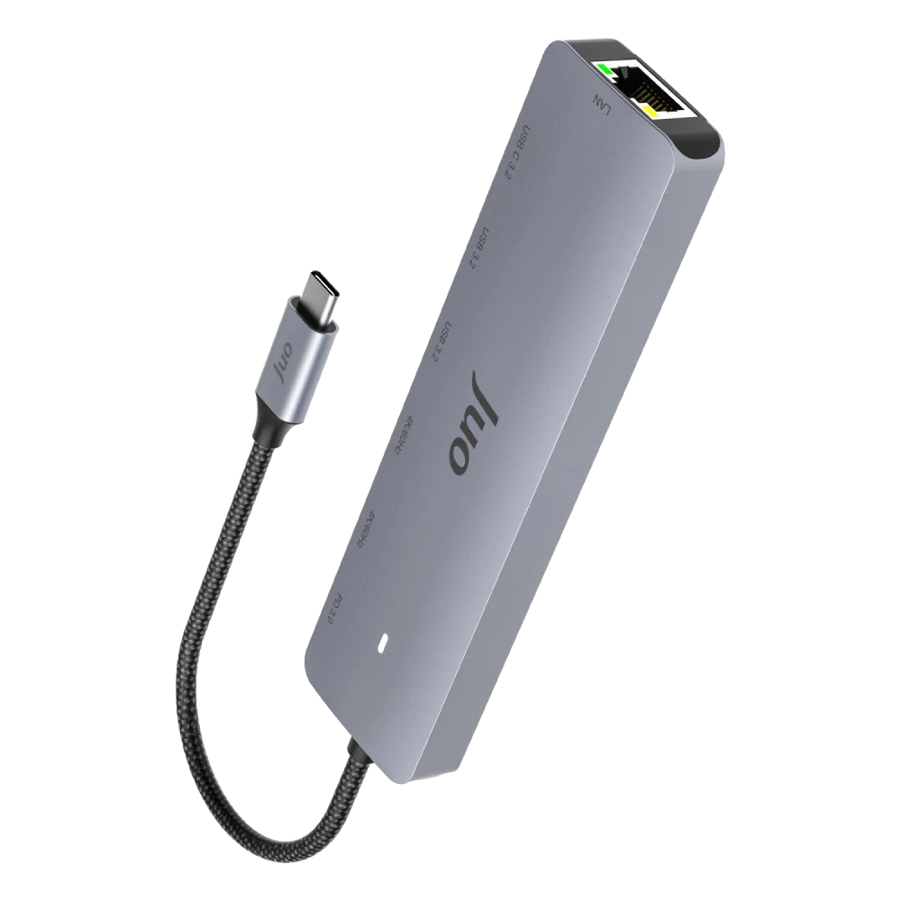 Juo Type-C 2xHDMI Dual MST 4K 60Hz Gigabit Ethernet Dönüştürücü 100W USB 3.2 Çoklayıcı Hub