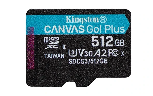 Kingston Canvas Select Plus SDCS3/512GB Class 10 UHS-I U3 A1 V30 512 GB Micro SD Kart